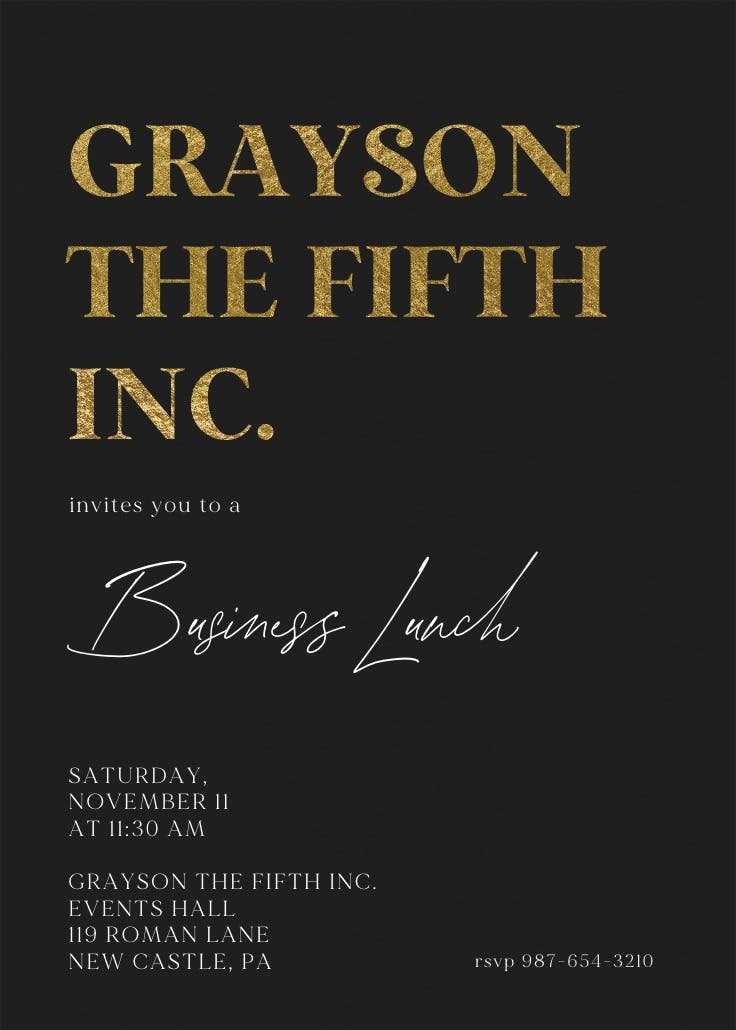 Fine dining - printable party invitation