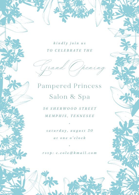 Floral edges - business event invitation