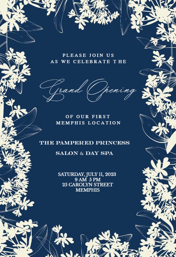 Floral Edges - Business Event Invitation Template (Free) | Greetings Island