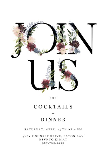 Floral Letters - Business Event Invitation