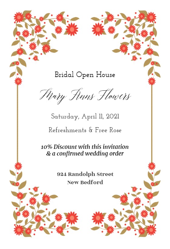 Floral party - business event invitation