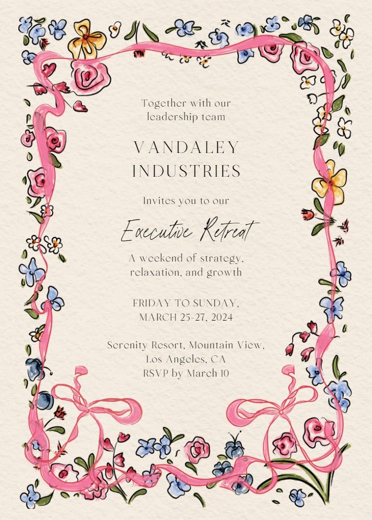 Flourished growth - invitación para eventos profesionales