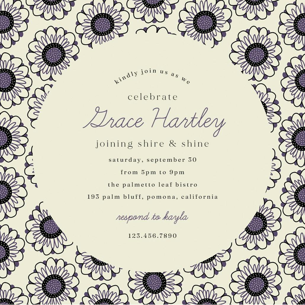 Flower circle - business events invitation