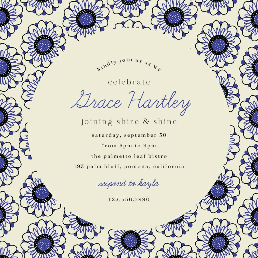 Flower circle - business events invitation