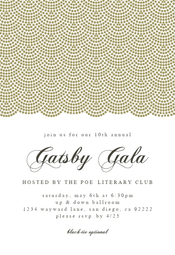 Gatsby gala -  gala invitacion