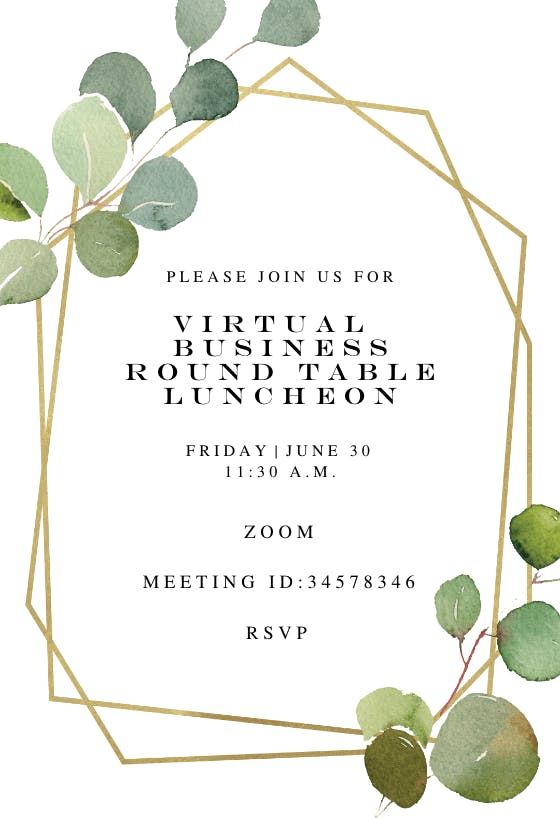 Geometric eucalyptus - business event invitation