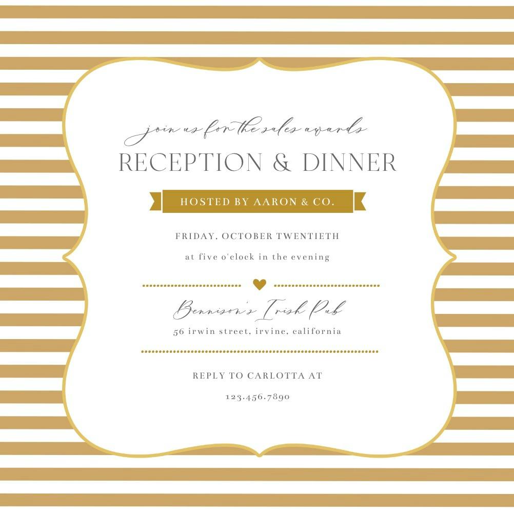 Gold bands - business event invitation