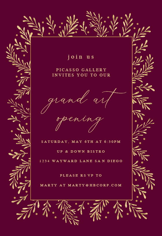 Brush strokes - Grand Opening Invitation Template (Free) | Greetings Island