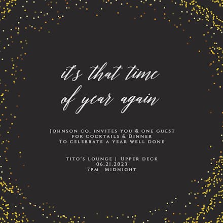 Golden Event - Dinner Party Invitation