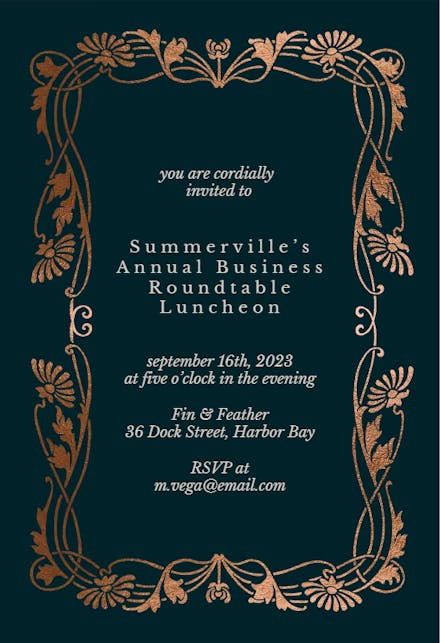 Golden Frame - Business Event Invitation