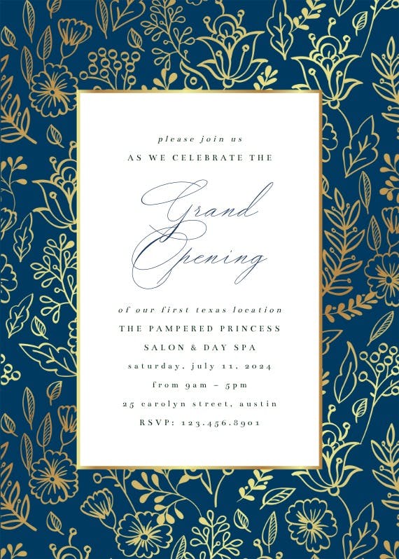 Golden leaves -  invitación de la gran inauguración