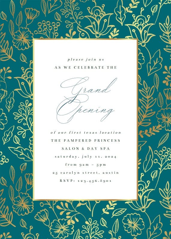 Golden leaves - grand opening invitation