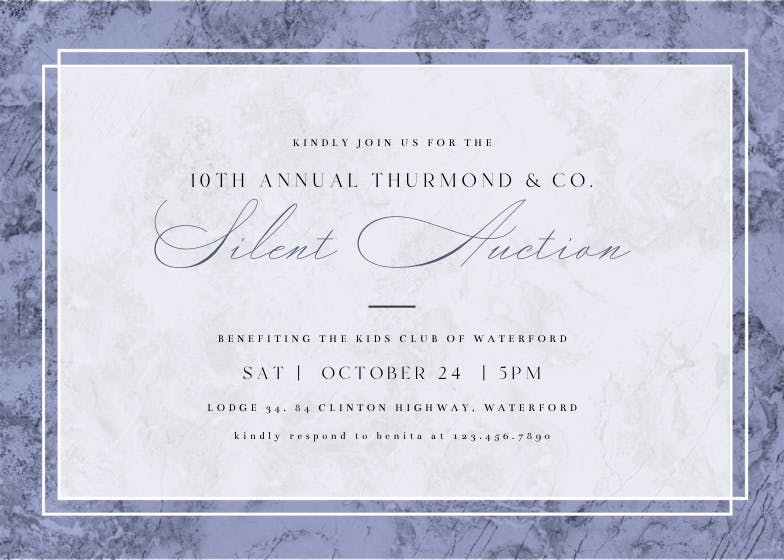 Gray marble - business events invitation