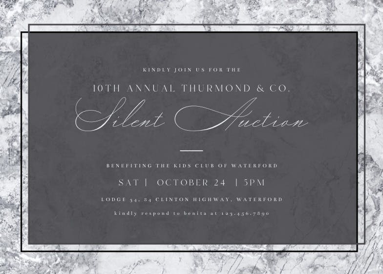 Gray marble - invitación para eventos profesionales