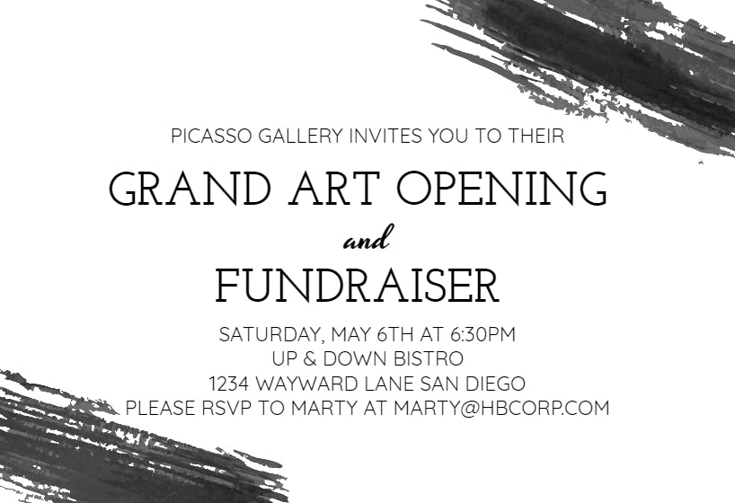 Hand painted - grand opening invitation