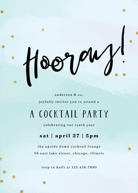Hooray - cocktail party invitation