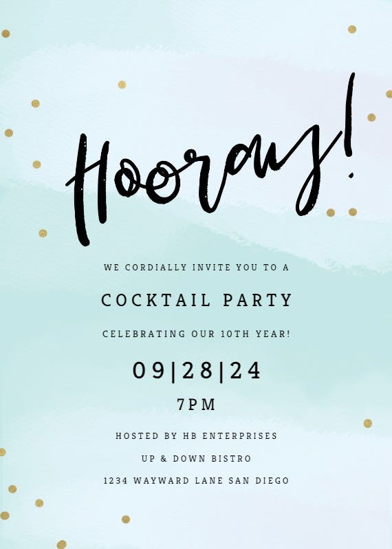Hooray - business event invitation