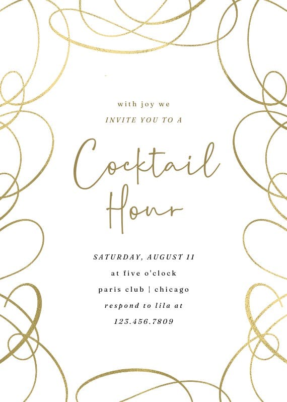 Intricate swirls - invitación para fiesta cóctel