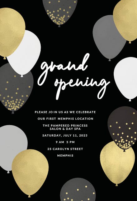 Luxe balloons - Business Event Invitation