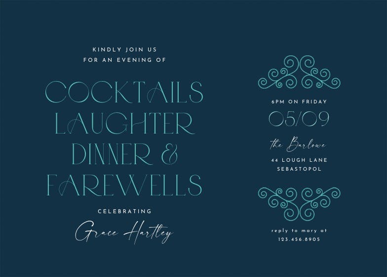 Minimal elegance - cocktail party invitation
