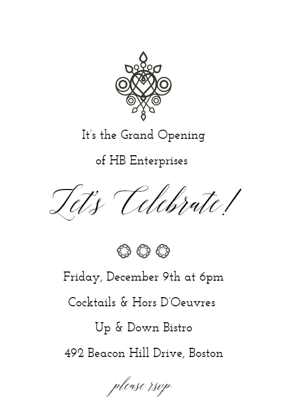 Oriental - grand opening invitation