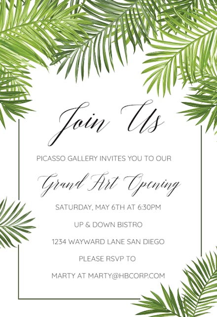 Palm Leaves - Business Event Invitation