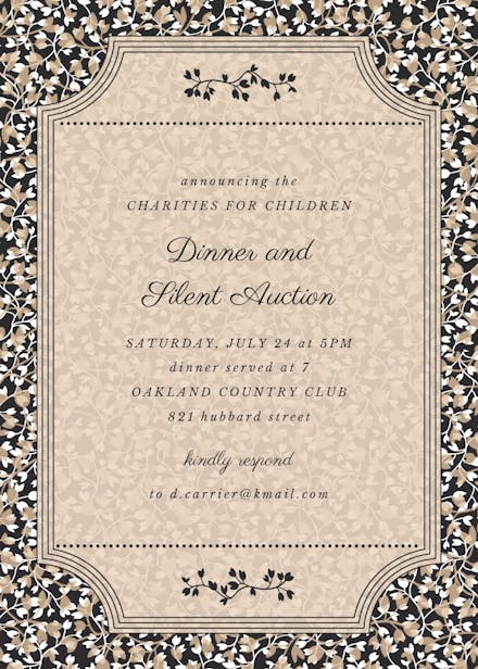 Petite flowers frame - business events invitation