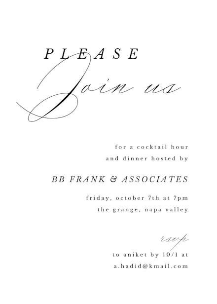 Please join us - business events invitation