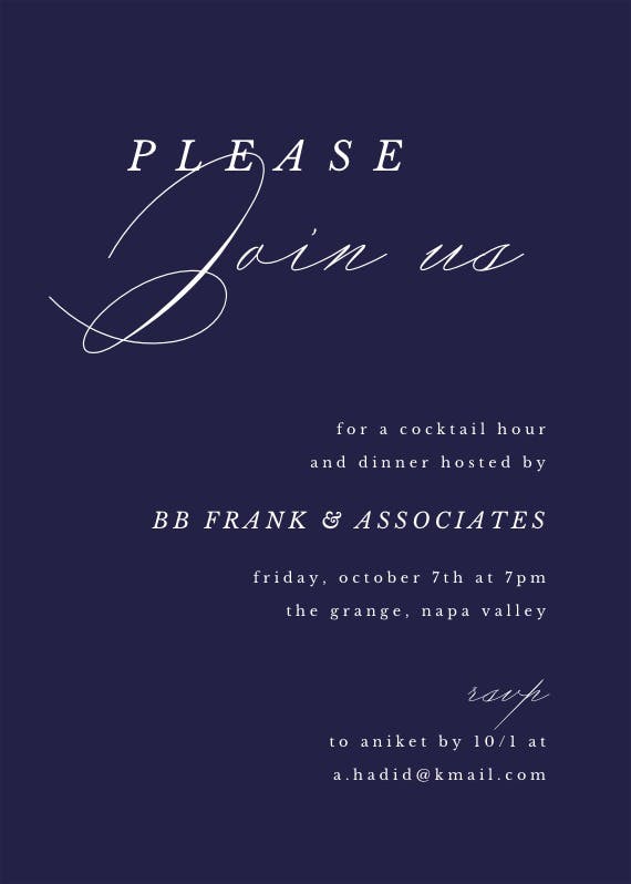 Please join us - cocktail party invitation