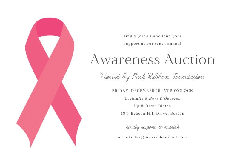 Ribbon awareness - business events invitation