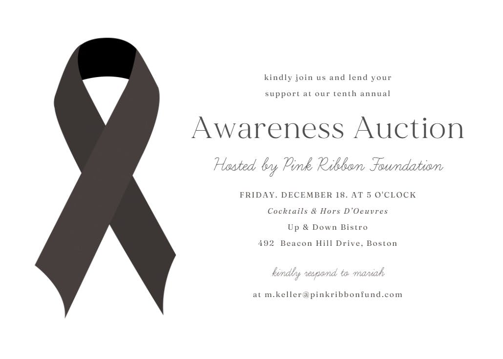 Ribbon awareness - invitación para eventos profesionales