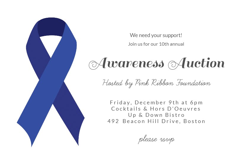Ribbon awareness -  invitación para eventos profesionales