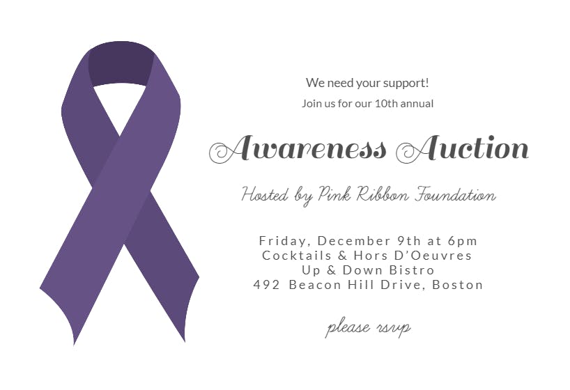 Ribbon awareness - business event invitation
