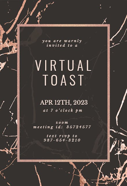 Rose Gold Marble - Party Invitation