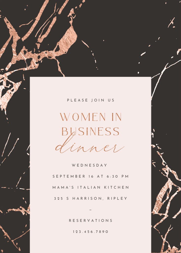 Rose gold marble - business event invitation