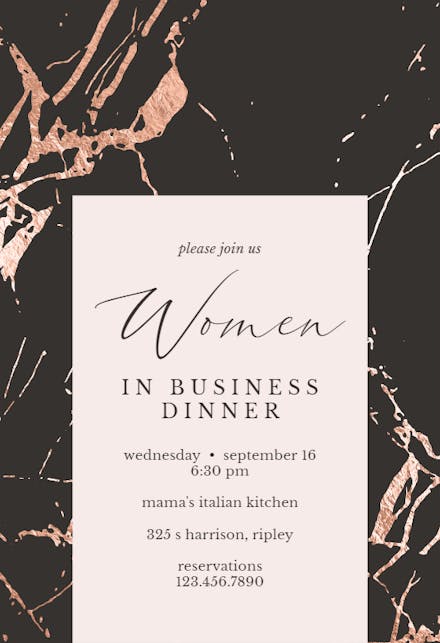 Rose Gold Marble - Business Event Invitation