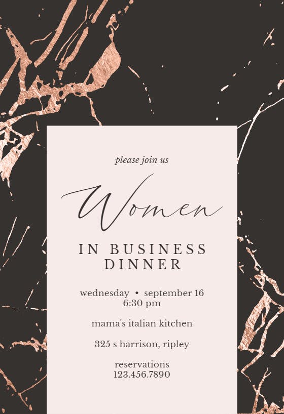Rose gold marble - business event invitation