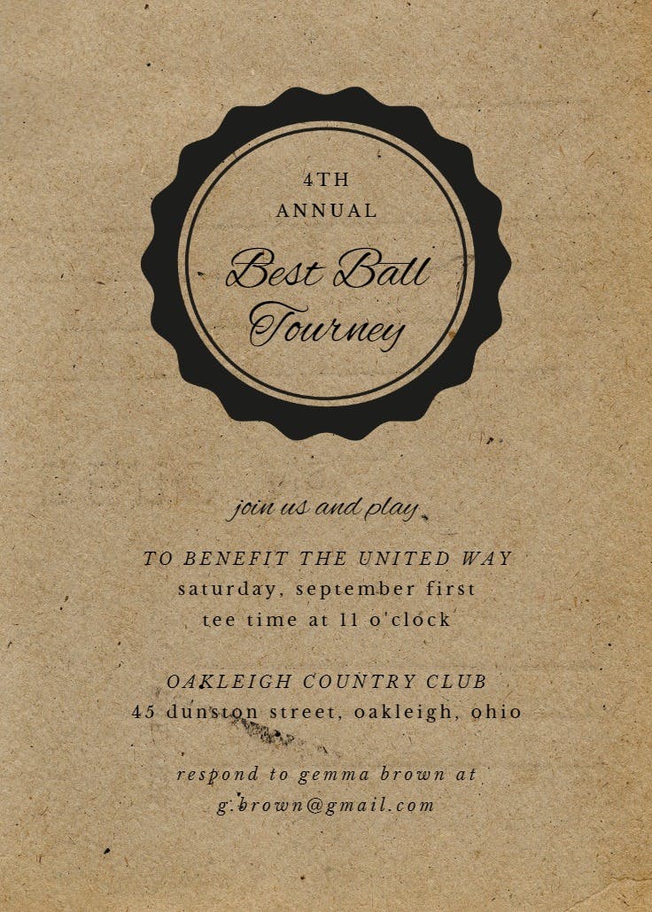 Rustic simplicity - business events invitation