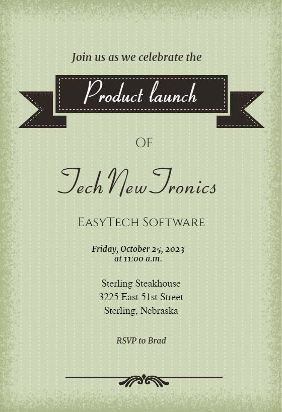 Simple embellishments - business event invitation