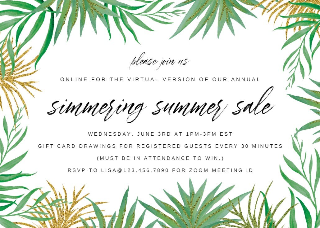 Summer sale - invitación para todos los días