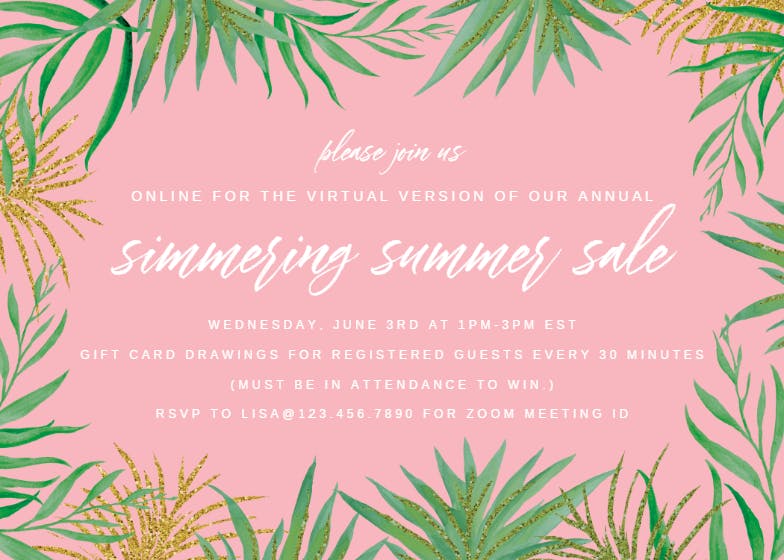 Summer sale - pool party invitation