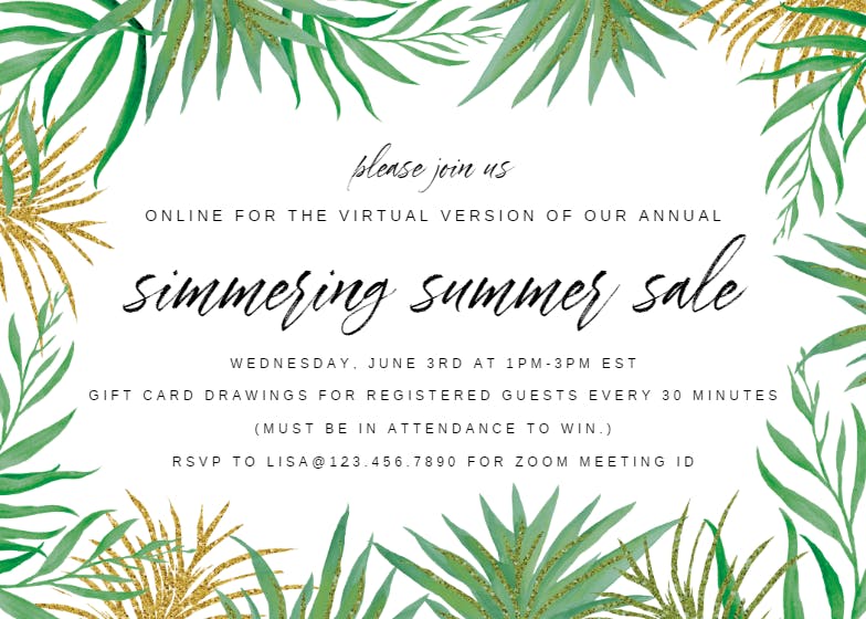 Summer sale - pool party invitation
