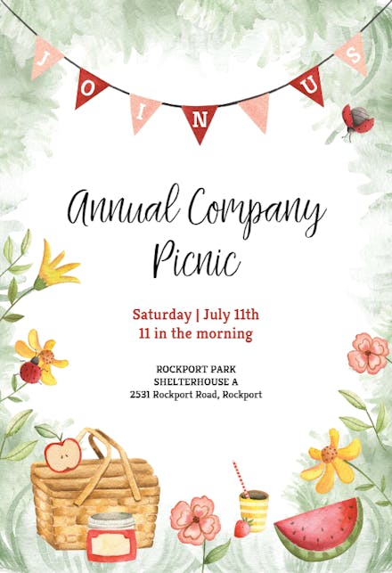 Sunny Picnic - Business Event Invitation
