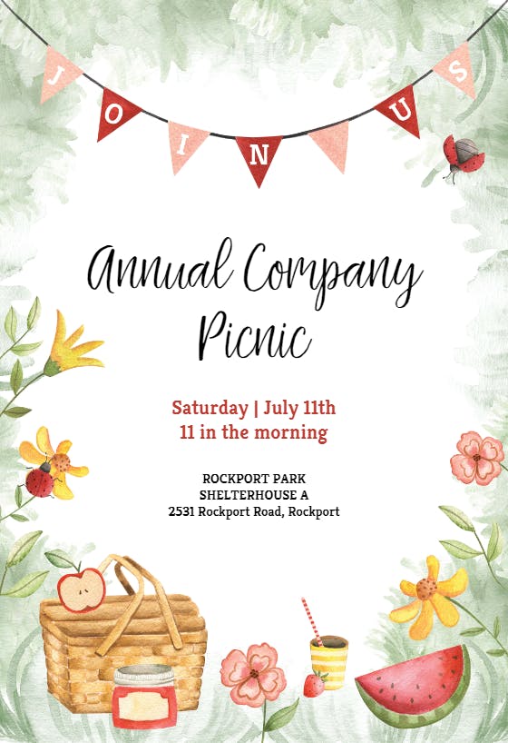 Sunny picnic - business event invitation
