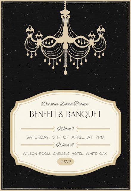 Teardrop Chandelier - Business Event Invitation