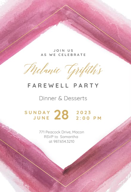 Wild Rhombus - Retirement & Farewell Party Invitation