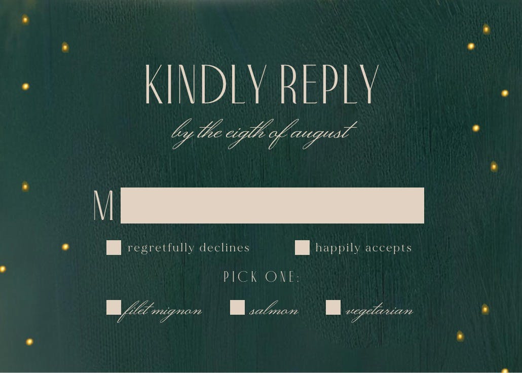 A vineyard fairytale - rsvp card