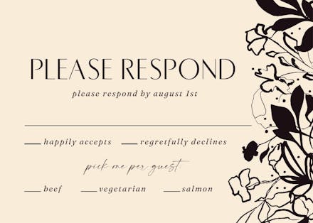 Abstract blooms - rsvp card