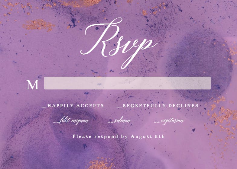 Abstract purple watercolor - rsvp card