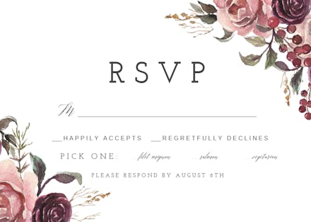 Anchor And Floral Frame - RSVP Card Template (Free) | Greetings Island